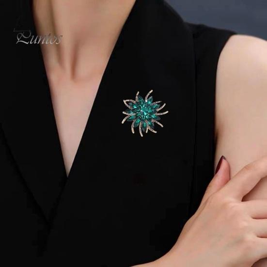 Classic Handmade Colorful Rhinestones Flower Shape Brooch Pin Vintage Hat Scarf Shawl Badge Bridal Gift Dress Accessories