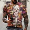 2023 Brand Men’s Shirt, Round Neck T-shirt, 3D Printing, Skull Pattern, Fashion Trend, New Summer Must-have, Oversize