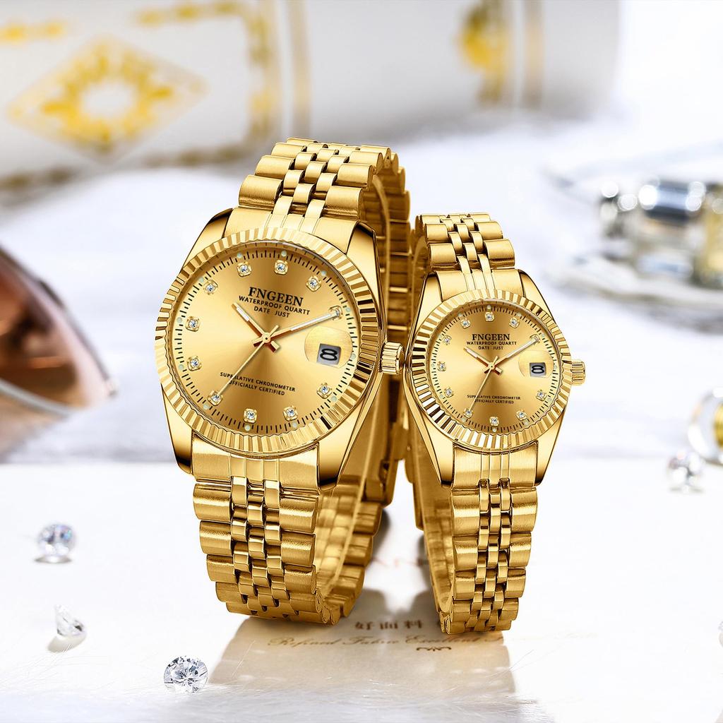 Gold Stainless Steel Watch with 3ATM Water Stylish Analog Japanese Quartz Gold Suitable for and Fashion Accessories Perfect Gift for or as a Gift for