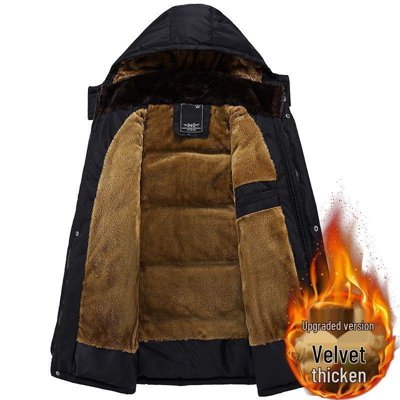 Men's Winter Cotton Jacket for Seniors - Extra Thick, Plus Velvet for Enhanced Warmth