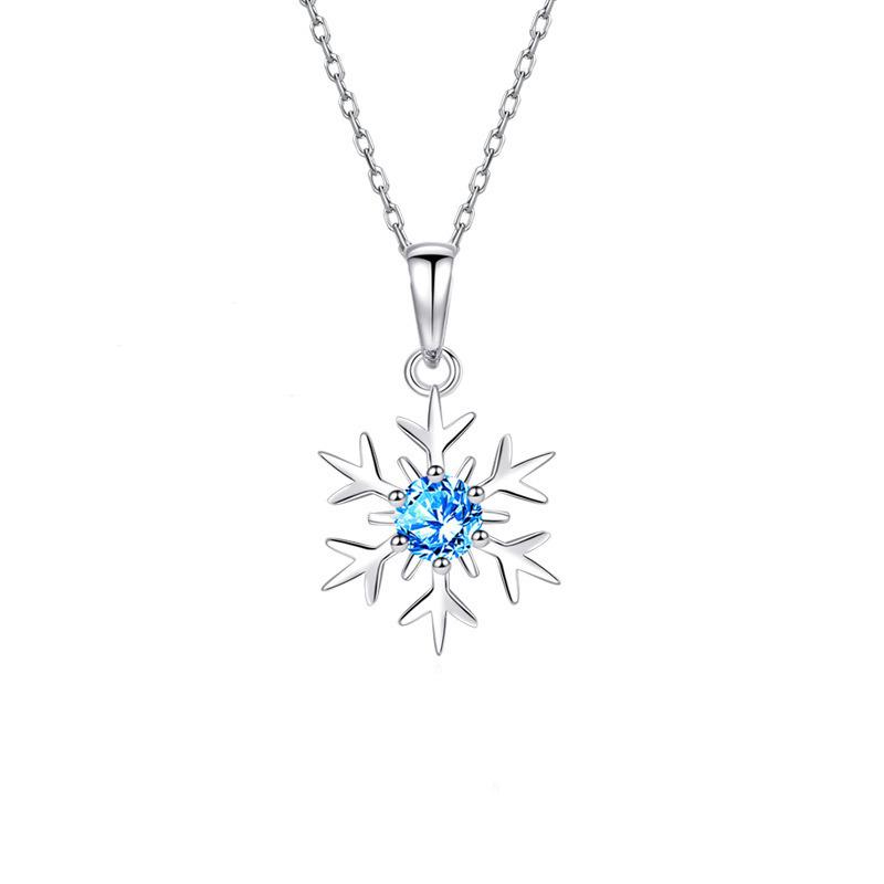 Elegante Damen Schneeflocken Anhänger Halskette - Leichtes Luxusdesign, Weihnachtsgeschenk 2022 Schlüsselbeinkette.