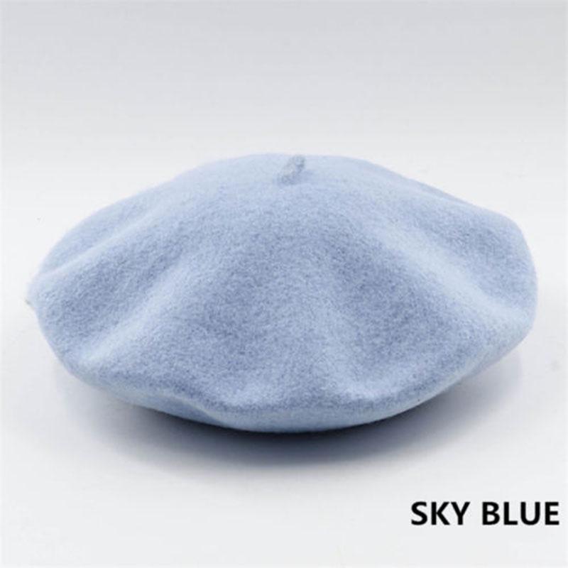 Stylish Women Solid Wool Beret French Artist Beanie Hat For Cozy Winter Days