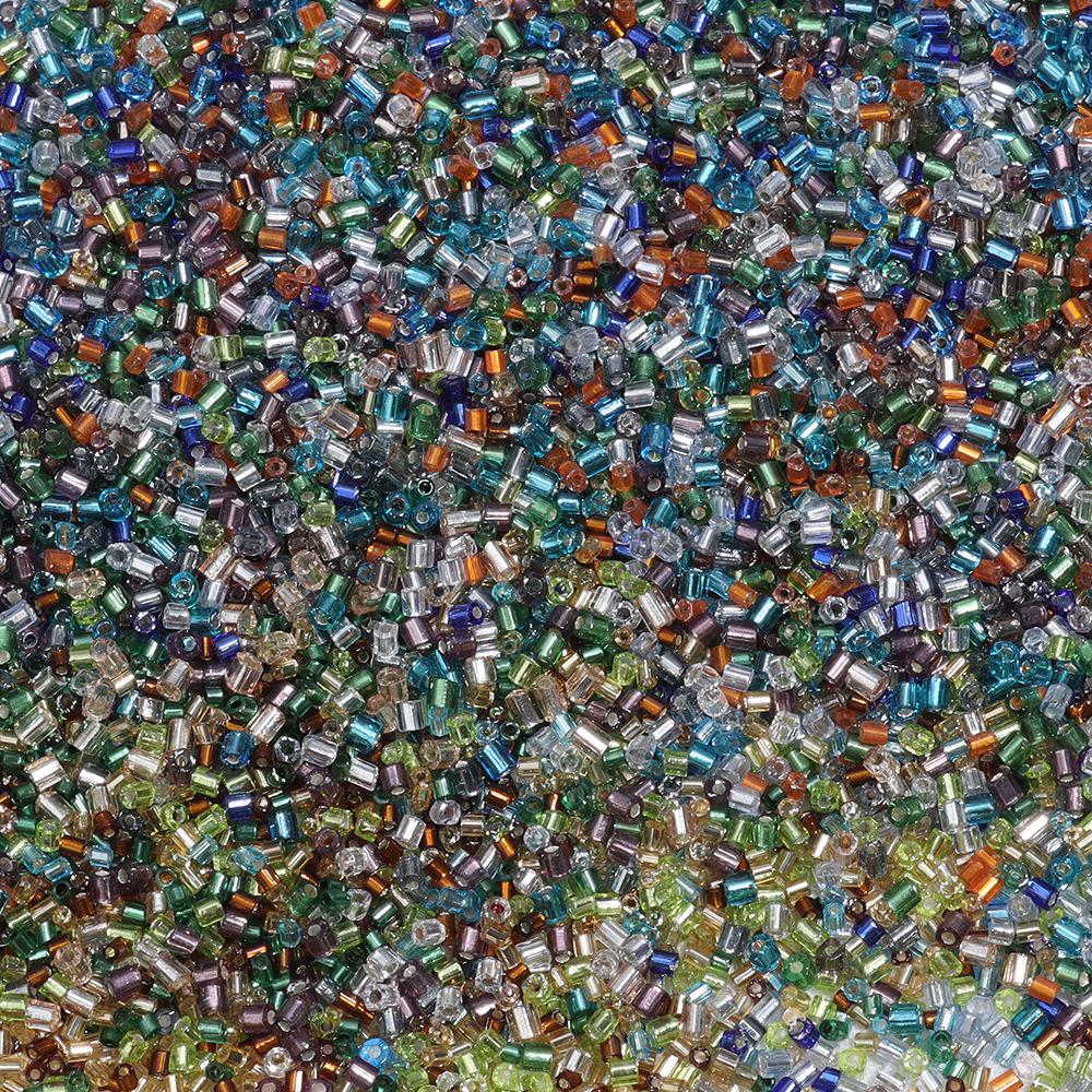 

Посеребренные 2,5 мм цветные стеклянные бусины-бисер для изготовления браслетов своими руками и проектов бисероплетения Diameter 2.5mm, Length 3mm, Hole 1mm, 50g/pack