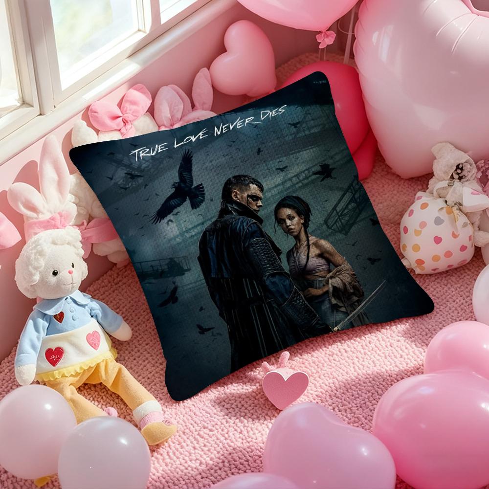 RRaven CCrow Movie Pillow Case Antidustmite Pillowcase Invisible Zipper Silky Short Plush Sofa Cushion Cover