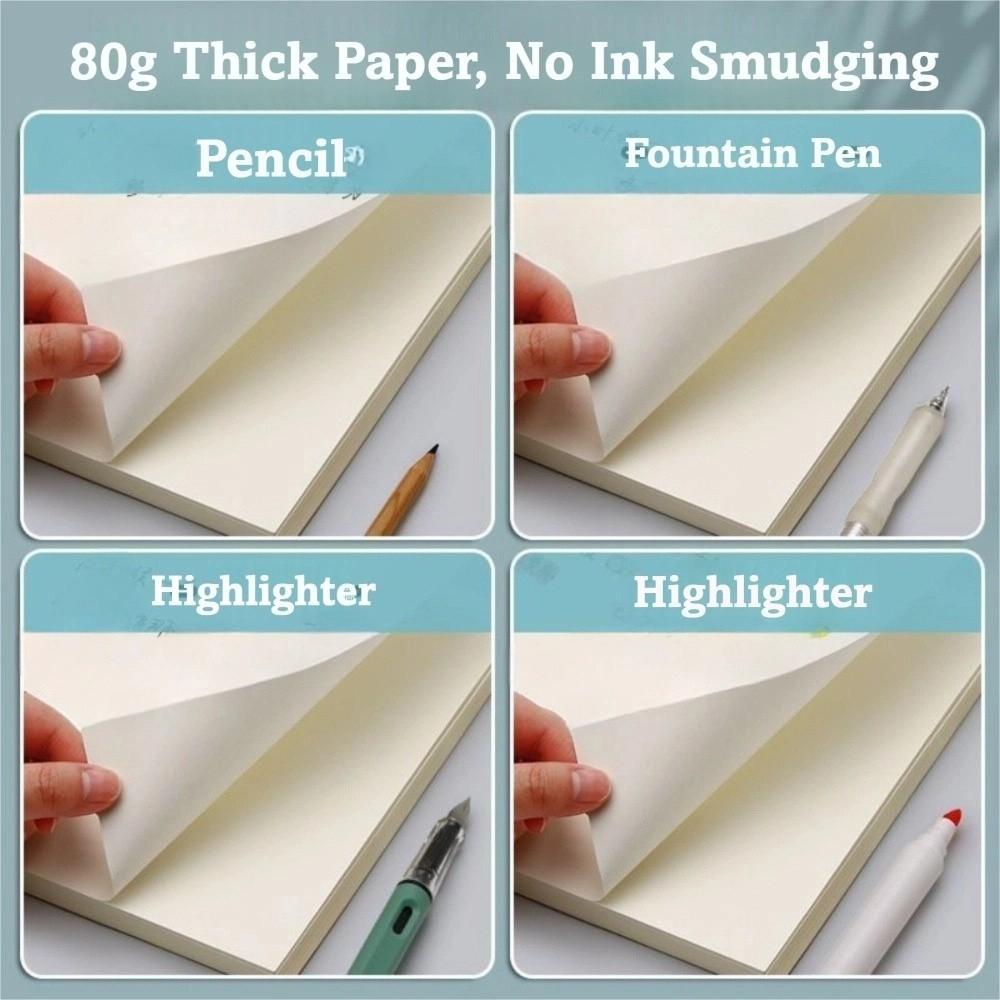 Horizontal Line Square Line Notebook A5 Blank Book Thickened Kraft Paper Notebook  Study Office