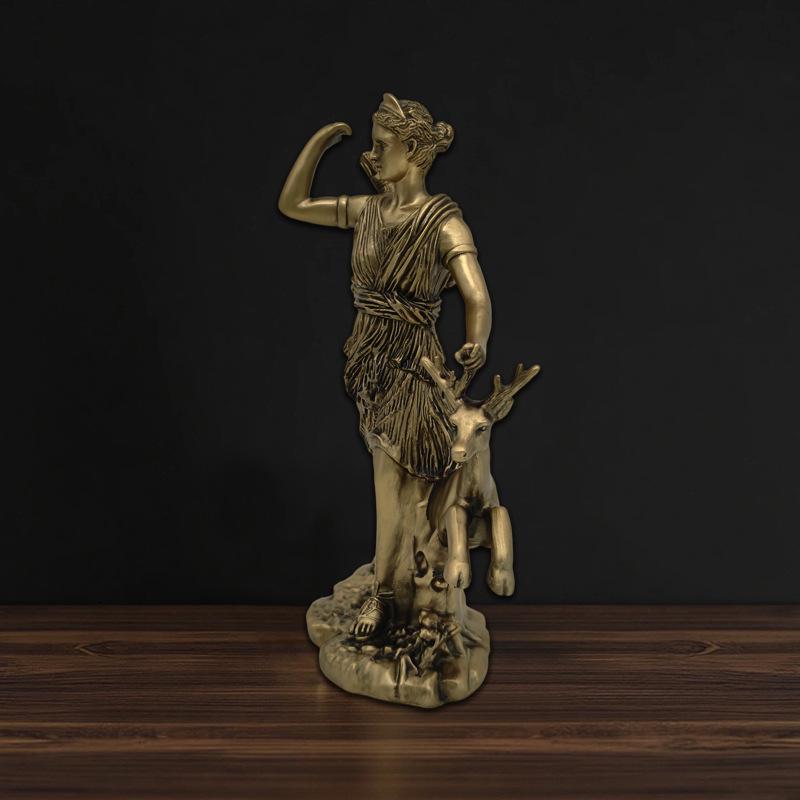 Artemis Sculpture Ornament: Moon Goddess Retro Decoration