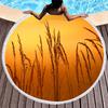 Wild Plant Fluttering Reed Round Beach Towel with Tassels,Polyester Beach Blanket,Soft Absorbent Quick Dry Pool Towel Picnic Mat