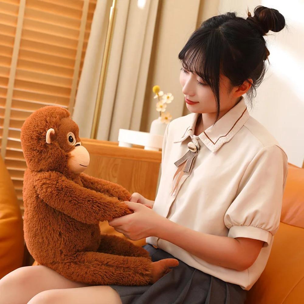 Hot Kawaii Red Monkey Plush Doll Cute Cartoon Gorilla Toy Super Soft Orangutan Stuffed Toys Sleeping Partner Birthday Gift Xmas Models