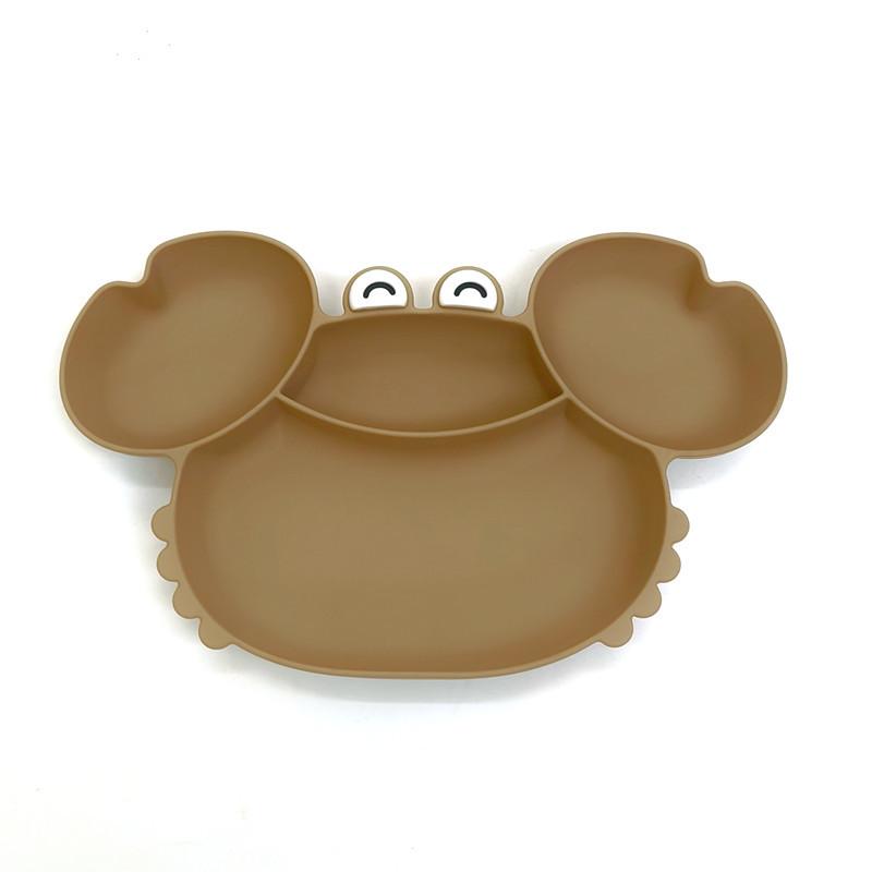 Children S Silicone Compartmentalized Dinner Plate Cartoon Plate Infant Auxiliary Food Tableware Fall Proof Including Suction Cups