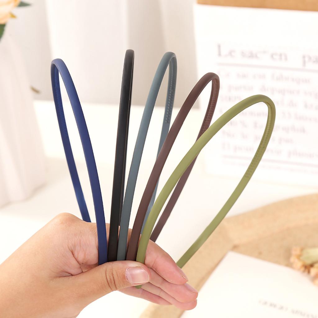 Hair Hoop Matte Headband Women Pure Color Simple Elegant Hairband Hair Accessory for Holiday Party Dating 0.5cm