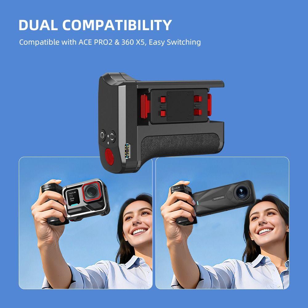 Quick Release Bluetooth Street Camera Handle With Shutter Button Street Grip Holder for Insta360 X5/Ace Pro/Ace Pro 2
