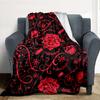 Gothic Roses Flannel Blanket Throw Blanket Soft Warm Sofa Bed Camping Car Home Decor Unique Christmas Gift C930638