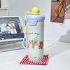 Portable Large Capacity 316 Stainless Steel Insulated Cup with Cartoon Design & Straw