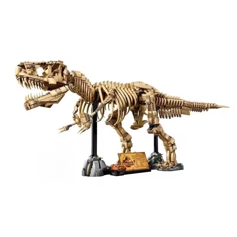 Zmart MOC Tyrannosaurus Rex Fossil Skeleton Model, Dinosaur Model, Skeleton Replica, Tyrannosaurus Dinosaur Figure Display, Fossil Interior Object,