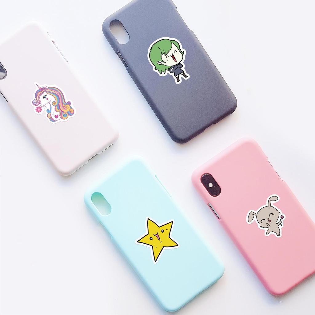 100PCS Waterproof Cute Cartoon Stickers for Refrigerators & Phones - Creative DIY Decoration for Kids