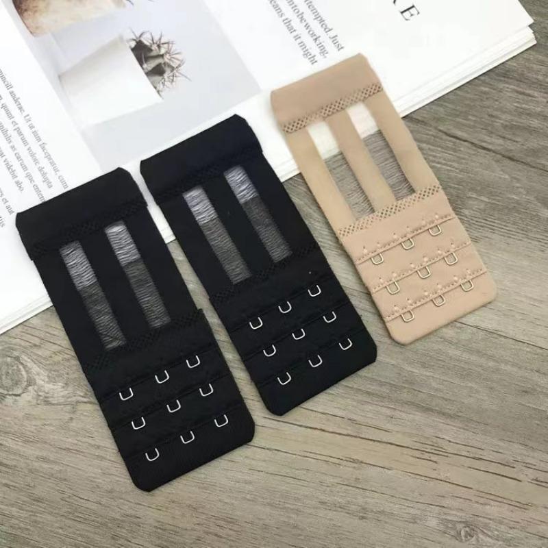 Women 3 Rows 3 Buckles Bra Extension Strap Extenders Elastic Hook Clip Adjustable Belt Buckle Bra Accessories