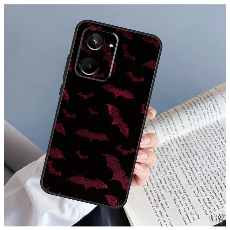 Goth Vampire Bat Gothic Case For Realme C51 C55 C53 C35 C33 C30 C67 C21Y C25s C15 9 10 11 12 Pro Plus GT Neo 5 Cover