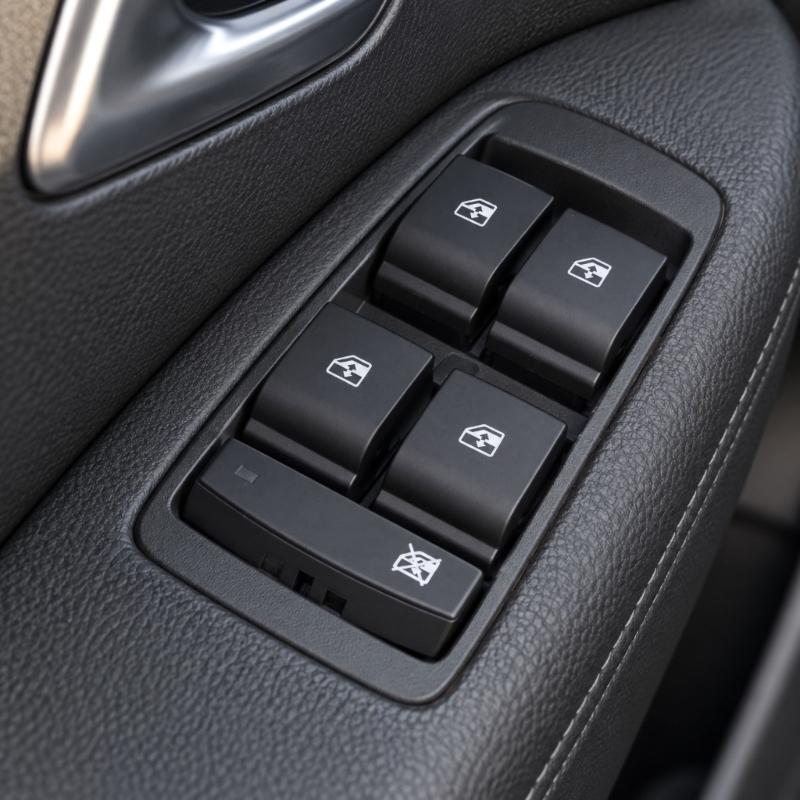 Driver-Side Vehicle Window Control Panel 13305373 208308247 with Four Buttons, Separate Lock Function, Plastic and Metal Construction and Mounting