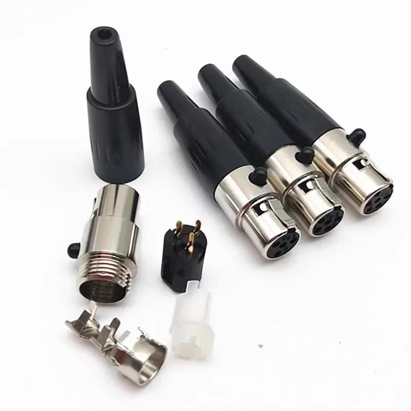 3/4/5/6Pins Plug Small XLR Female Male Socket Mini XLR Connector for Audio MIC Cable Soldering