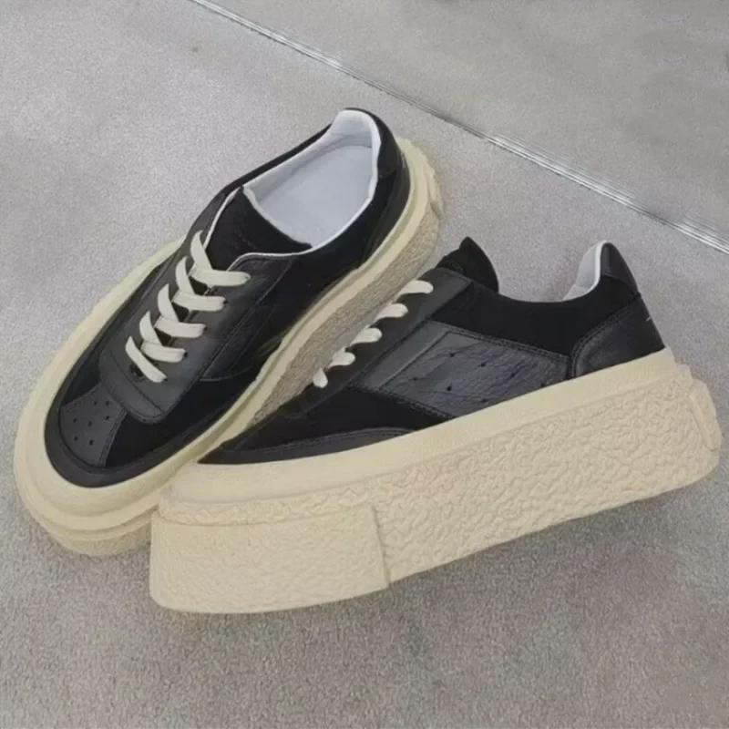 "2024 Autumn Women's Thick-Soled White Platform Sneakers - Stylish, Breathable Biscuit Casual Shoes"