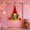 Festive Light-Up Gnome Ornament with Pine Branch for Wall & Door Décor