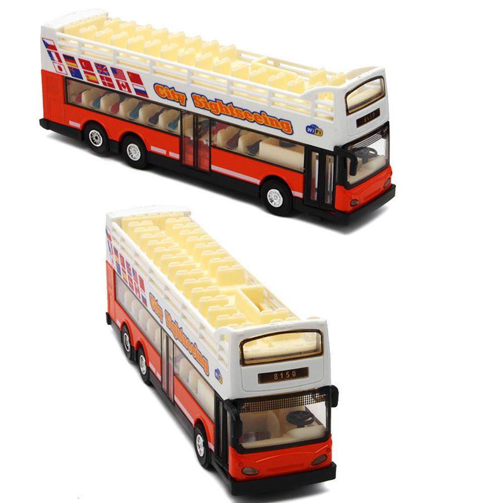 Autobuz din aliaj, autobuz cu două etaje, mașini muzicale cu sunet și lumină, jucării