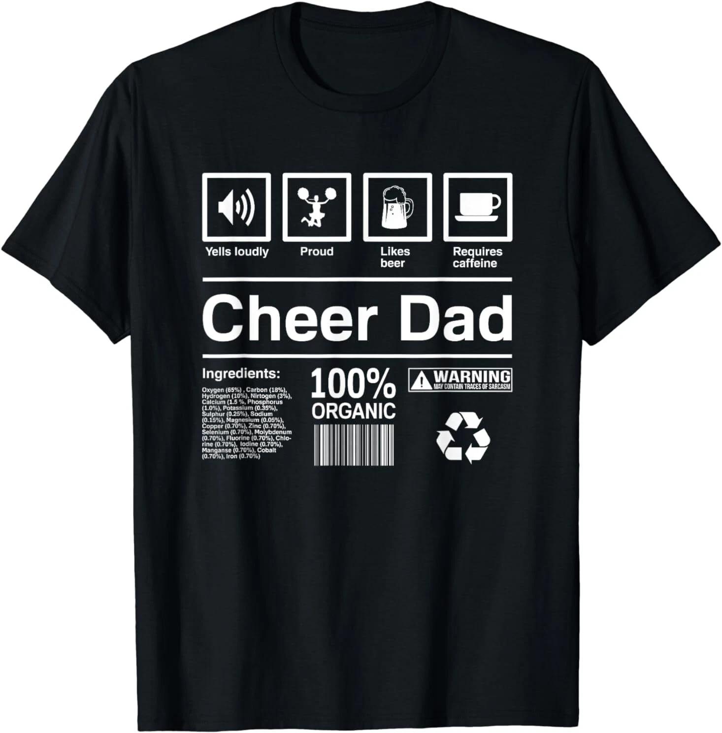 Cheer Dad T-Shirt Funny Cheer Dad Gift Idea Premium T-Shirt S-3XL L