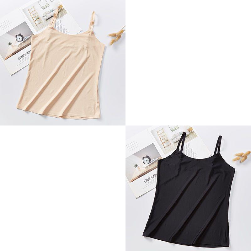 Atmungsaktives Sommer-Bustier für Mädchen aus Eis seide, nahtlos, mit Spaghettiträgern und Anti-Exposure-Bandeau