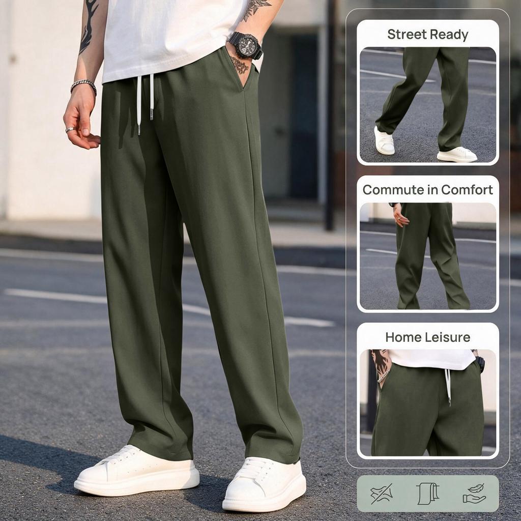 Men's Slim Fit Length Casual Pants with Pockets Color for Everyday Wear