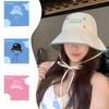 Women's Spring and Summer Travel Japanese Cute Button Quick Drying Letters Fisherman Hat Korean Face Showing Small Sun Protection Basin Hat