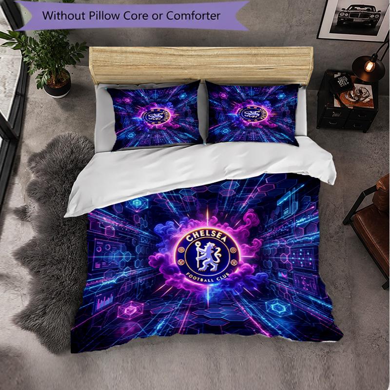 Set Biancheria da Letto Chelsea FC Modello 3 Pezzi Morbida Copripiumino in Microfibra con Federe per Camera da Letto