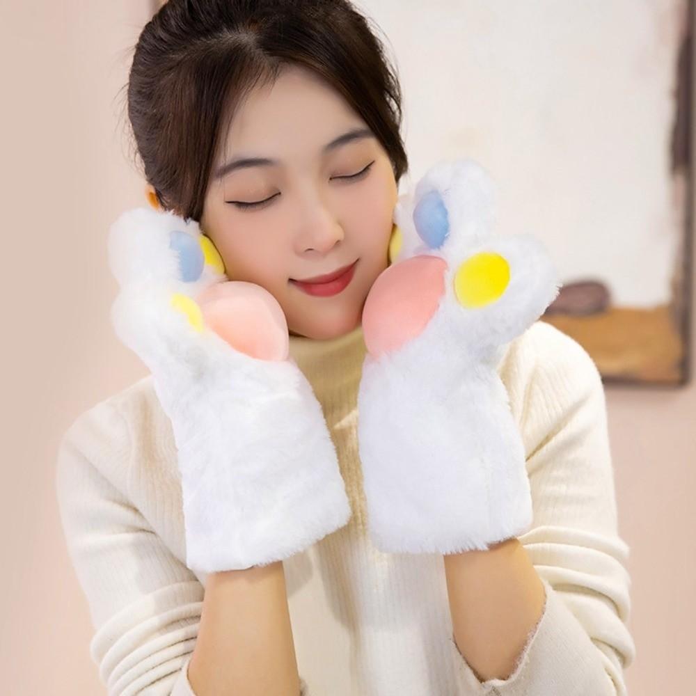 Verdickte Plüsch-Katzenpfoten-Handschuhe Cartoon-Katzenkralle-Fäustlinge Niedliche Cosplay-Kostümhandschuhe Geschenke