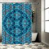 Vibrant Blue Kaleyidoscope Shower Curtain Waterproof Fabric Decorative Bathroom Liner for Home Use (L 72x84)