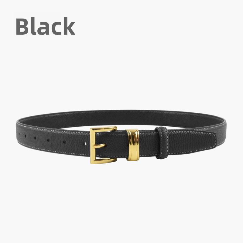 Meier Top grain leather women s belt with lychee grain texture - versatile and high-end style 105cm