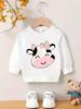 European Size Minimally Printed Pattern, Comfortable and Skin Friendly for 0-3 Year Old Baby , Versatile Baby Round-neck Sweatshirt for Spring