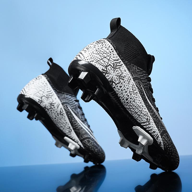 Men's Breathable Light Wear-resistant Training Non-slip Professional Adult Women's Football Shoes Competition Breathable High-top New Models
