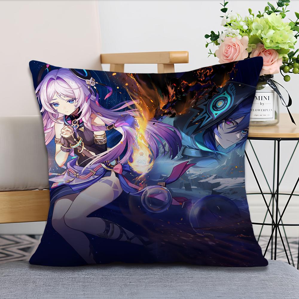 Ororon Genshin Impact Pillow Case Fan Style Square Home Decor Cushion Cover Design Printed