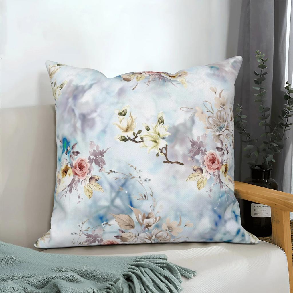 Pink Floral Home Decor Spring Flower Pillowcase Living Room Wedding Pillowcase Sofa Square Cushion Cover