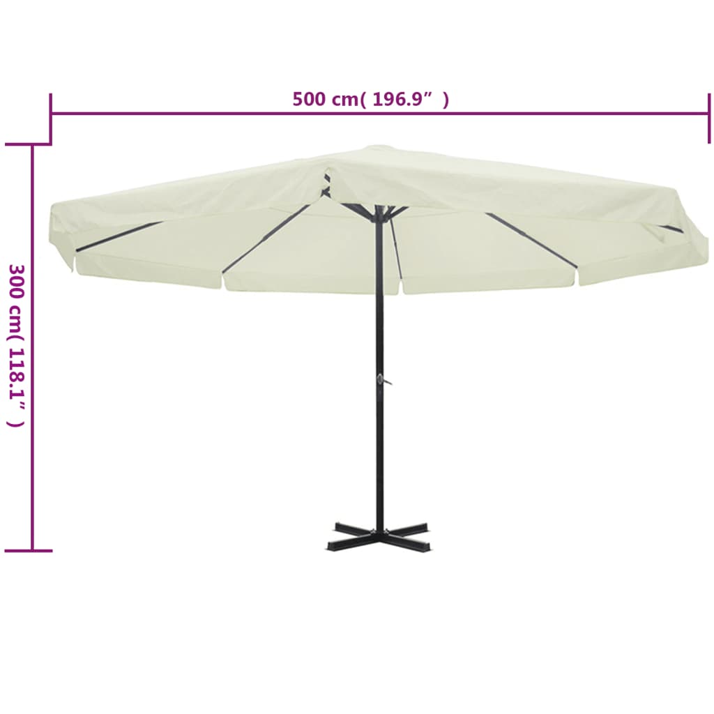 White Aluminum Sun Umbrella 500 Cm