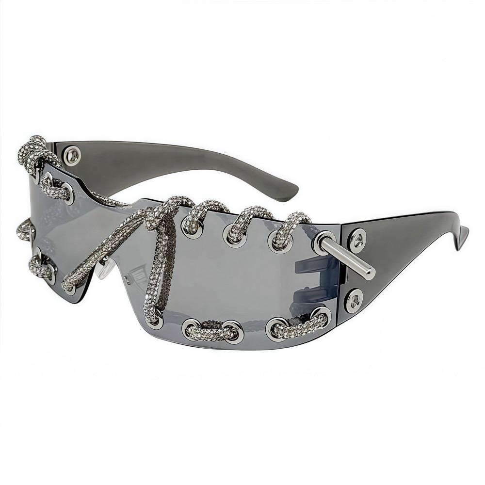 Retro Punk Sunglasses Lightweight Streetwear Party Shades Luxury Trendy Sunglasses  For Women Men