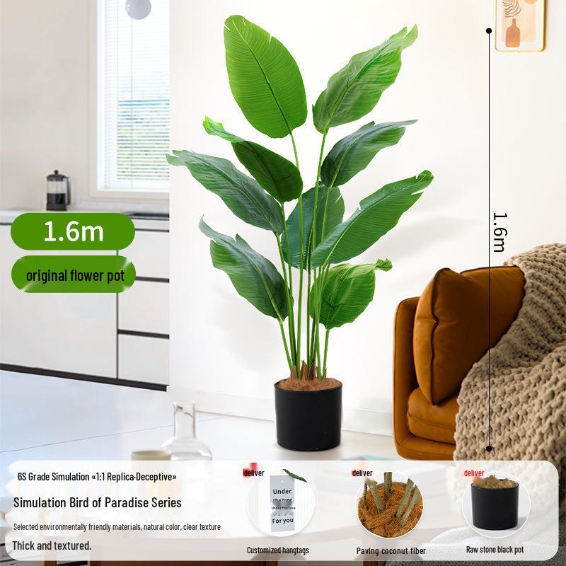 Large Artificial Traveler's Palm and Bird of Paradise Potted Tree for Indoor Decoration