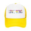 Love Wins LGBT Ally LGBTQIA Flags Trucker Cap Unisex Retro  Mesh Baseball Cap Summer Adjustable Sports Cap