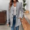 Women S Mid Length Long Sleeve Button Front Blazer Coat