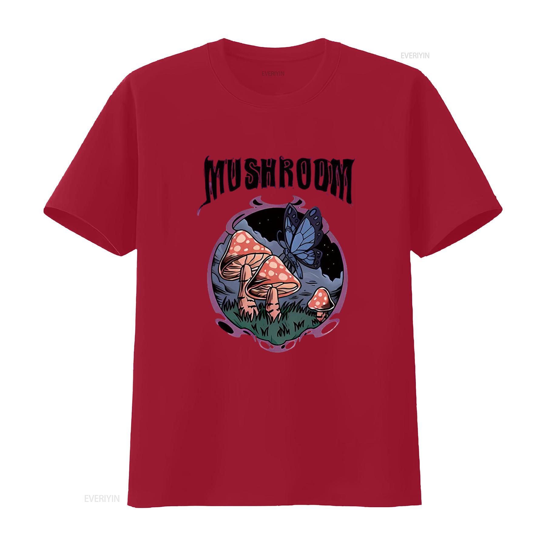

Mens MUSHROOM Casual T Shirt White 2X Large vintage Washed Breathable designer clothes Top For Everyday Wear Comfortable homme S