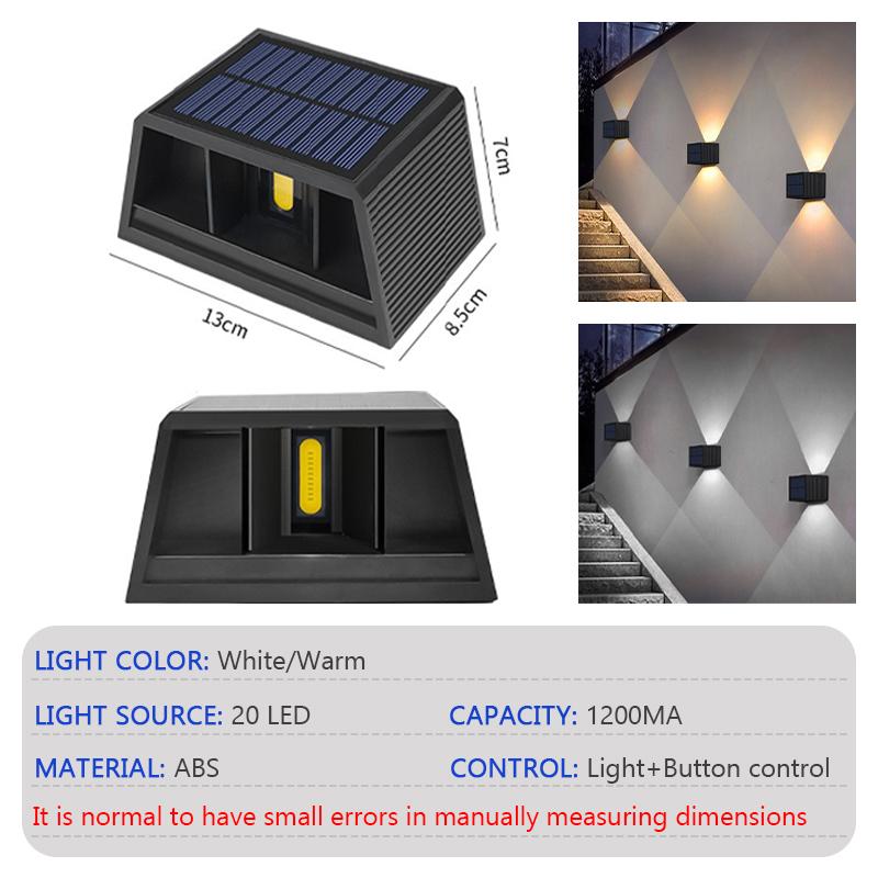 LED solar wall lamp waterproof wall lamp ABS 5W IP65 Adjustable  for up and down lighting porch and courtyard Decoration LIGHTS