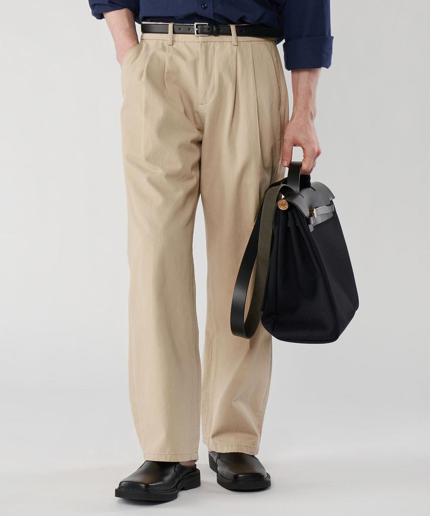 UNTAPPED STUDIO Double-Pleat 10-Count Cotton Semi-Wide Chino Pants