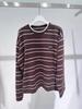 2025 Winter Women's Striped Loose Knit Sweater - Elegant & Versatile, Round Neck, Long Sleeve