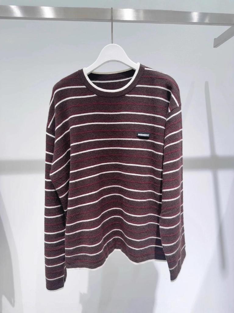 2025 Winter Women's Striped Loose Knit Sweater - Elegant & Versatile, Round Neck, Long Sleeve