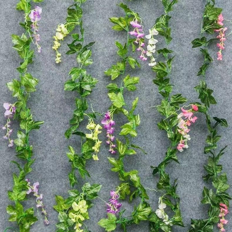 Wisteria Artificial Flowers For Garden Decor With Durable Plastic Vine For Indoor And Outdoor Use