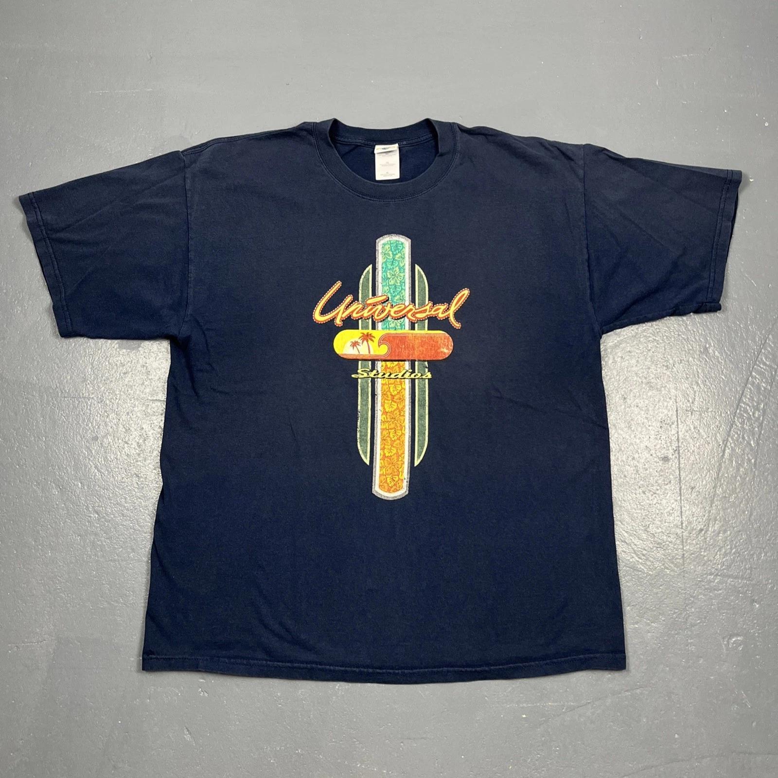 

Universal Studios Surfing Beach Theme Tshirt Blue XL Retro Souvenir Travel S